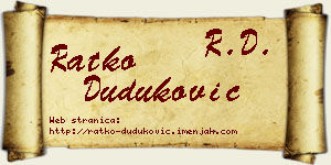 Ratko Duduković vizit kartica